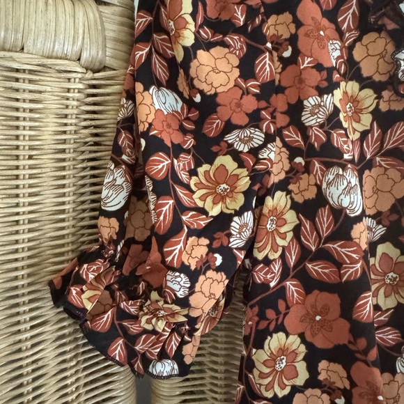 Inspired Hearts Autumn Floral Dress - Black, Rust, and Orange - Picture 4 of 8